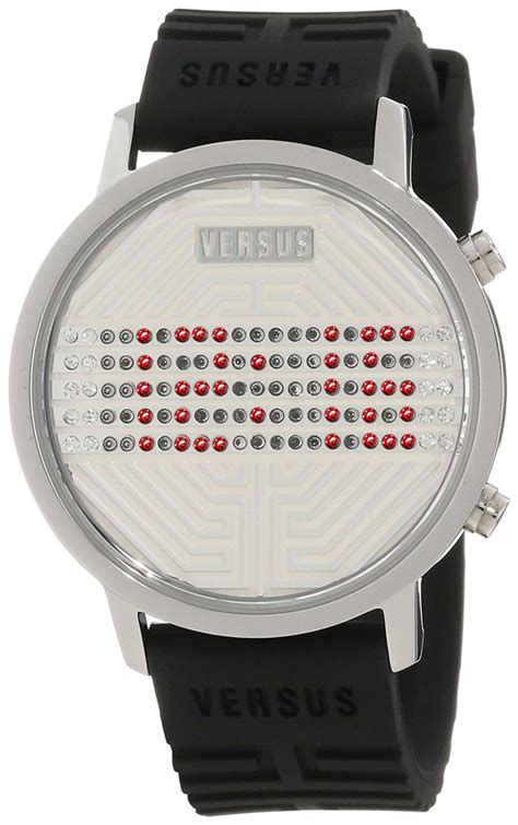 versus by versace women's 3c71100000 hollywood|Versus By Versace Hollywood Silver Digital Dial Black Rubber .